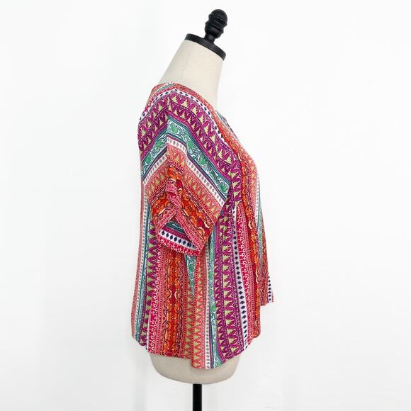 Anthropologie Maeve Milla Top Multicolor Striped Boxy Flowy Boho Beach Size XS - Picture 4 of 8